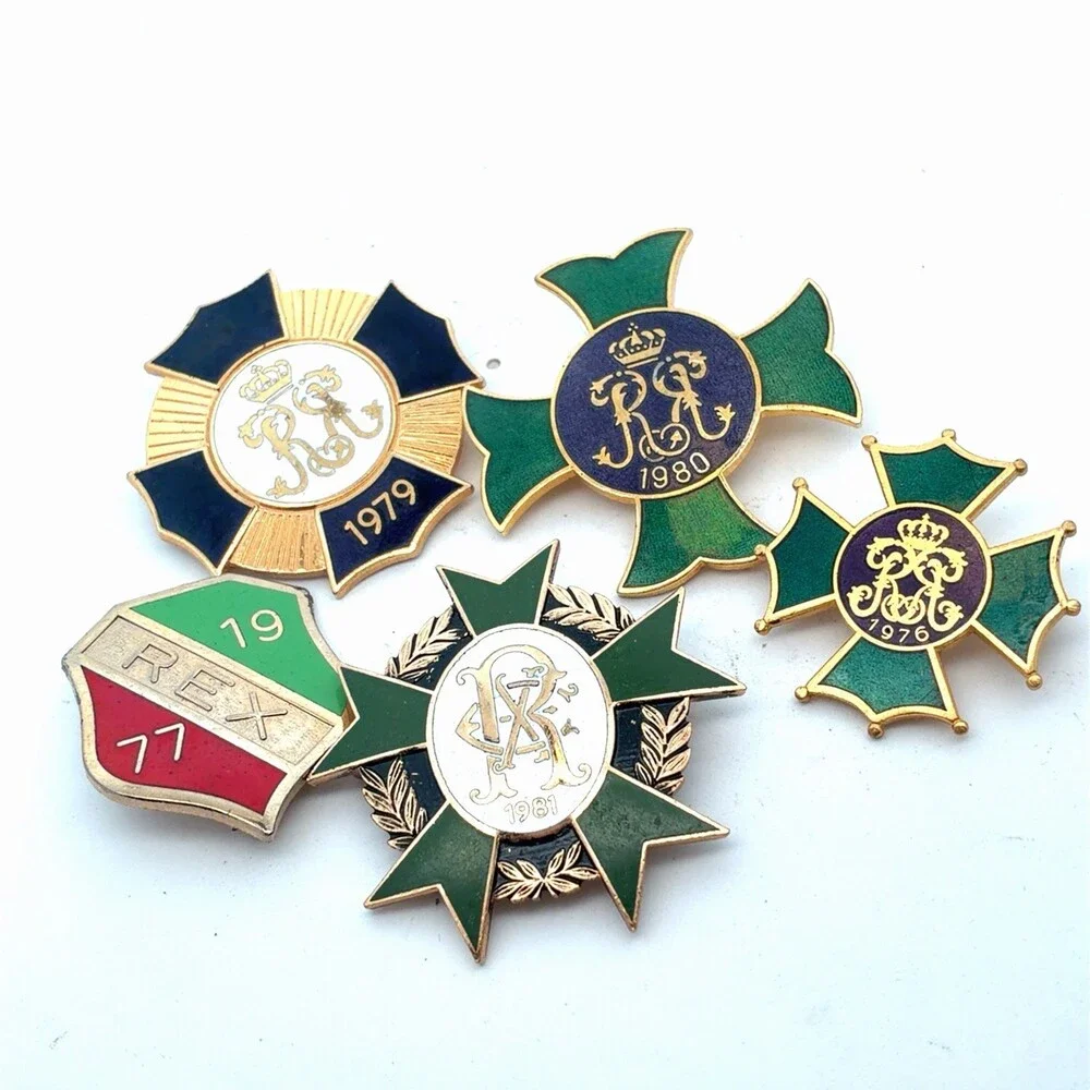 Vintage 1970's 1980's Krewe Of Rex Mardi Gras Ladies Lot Of Five Ducal Pins
